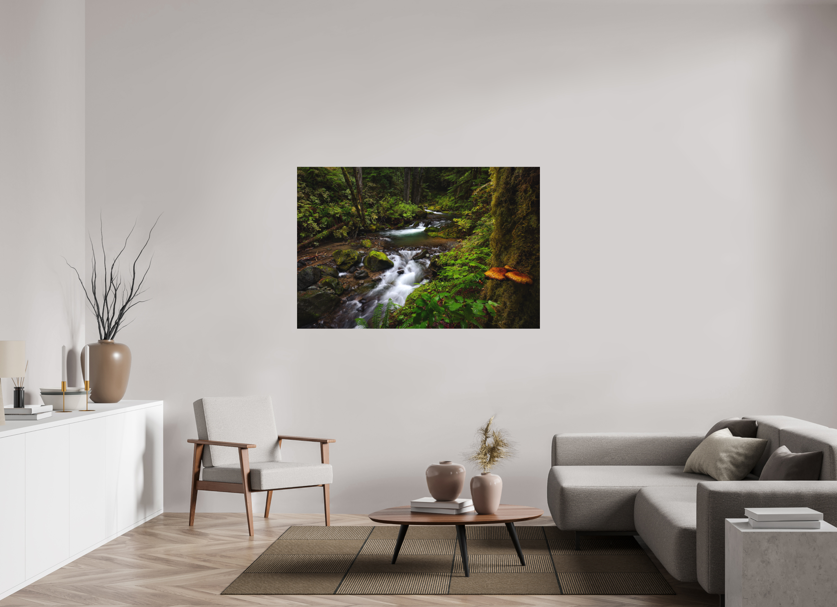 60 x 40″, Metal Forest Falls
