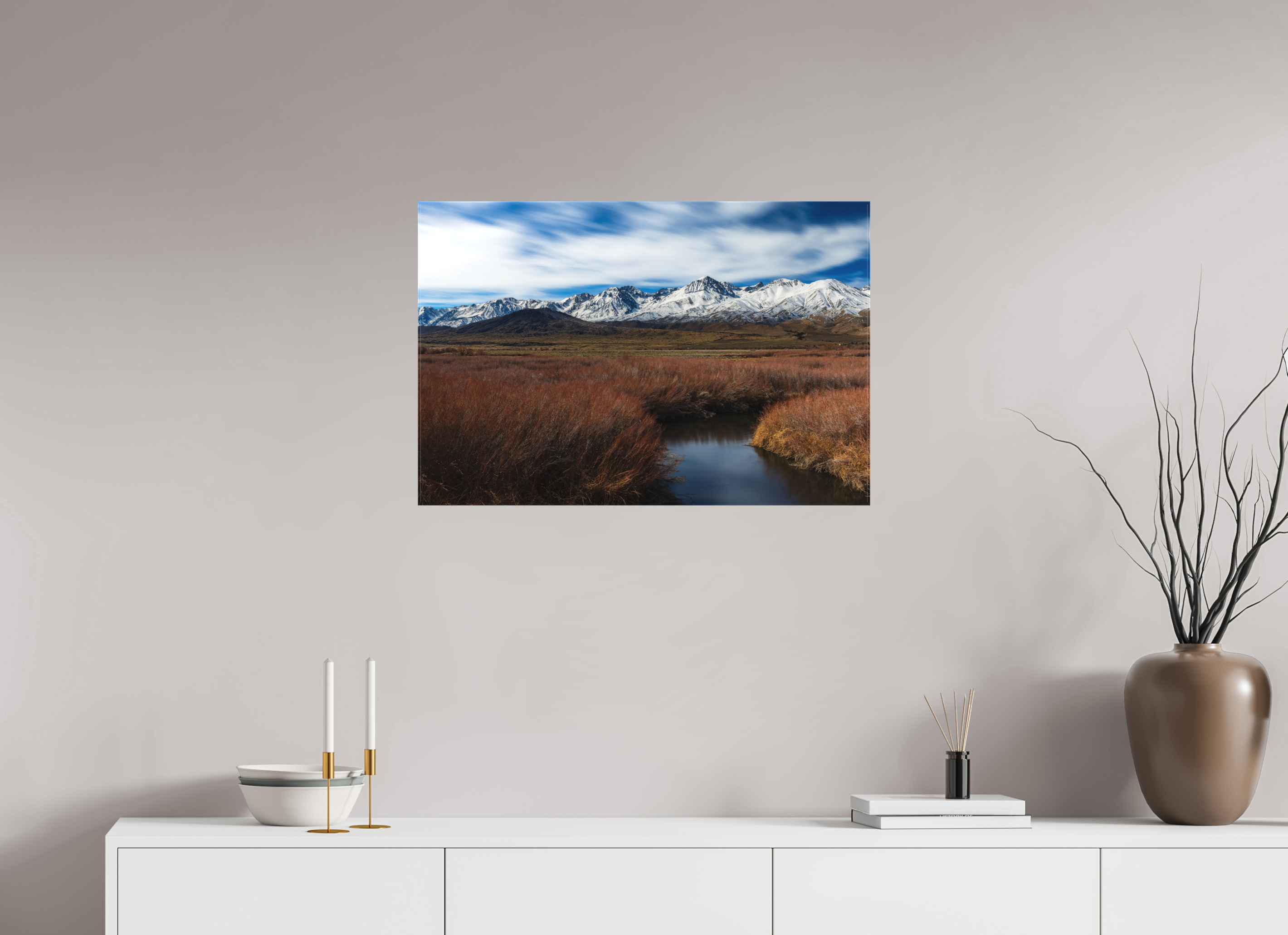 30 x 20″, Canvas Eastern Sierra Autumn, Owens River