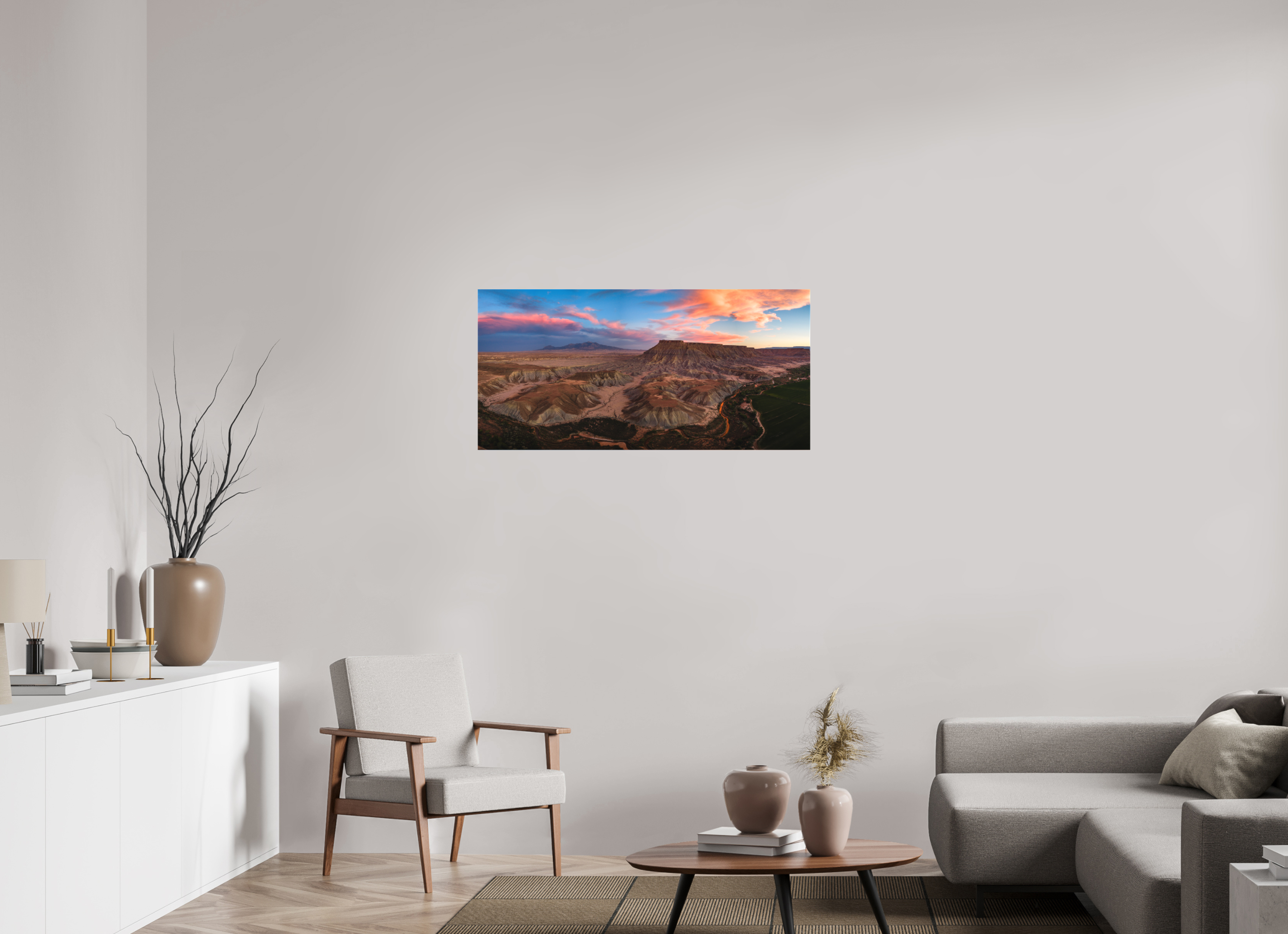 41.9 x 20″, Canvas Last Light of the Badlands
