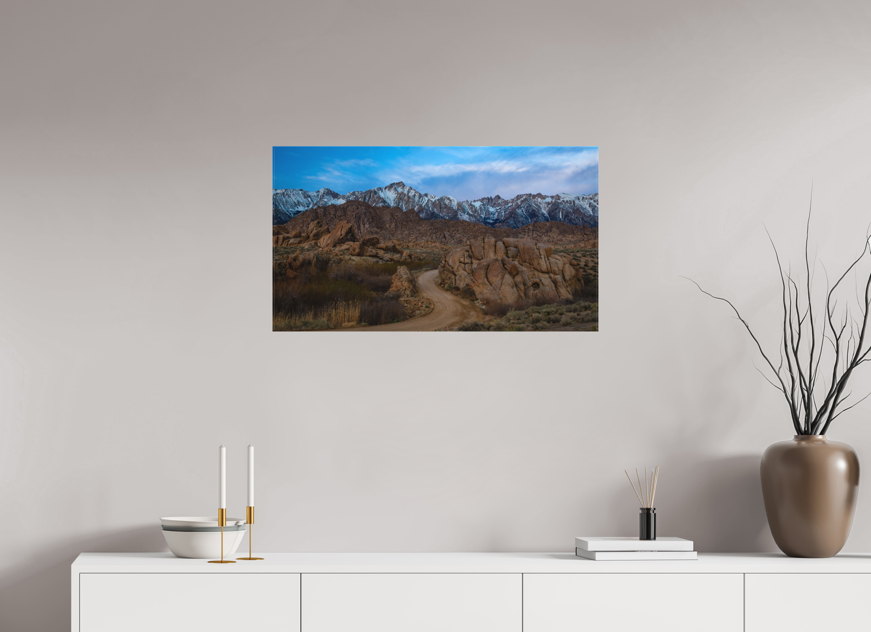 32 x 18″, Canvas Desert Road to the Sierra