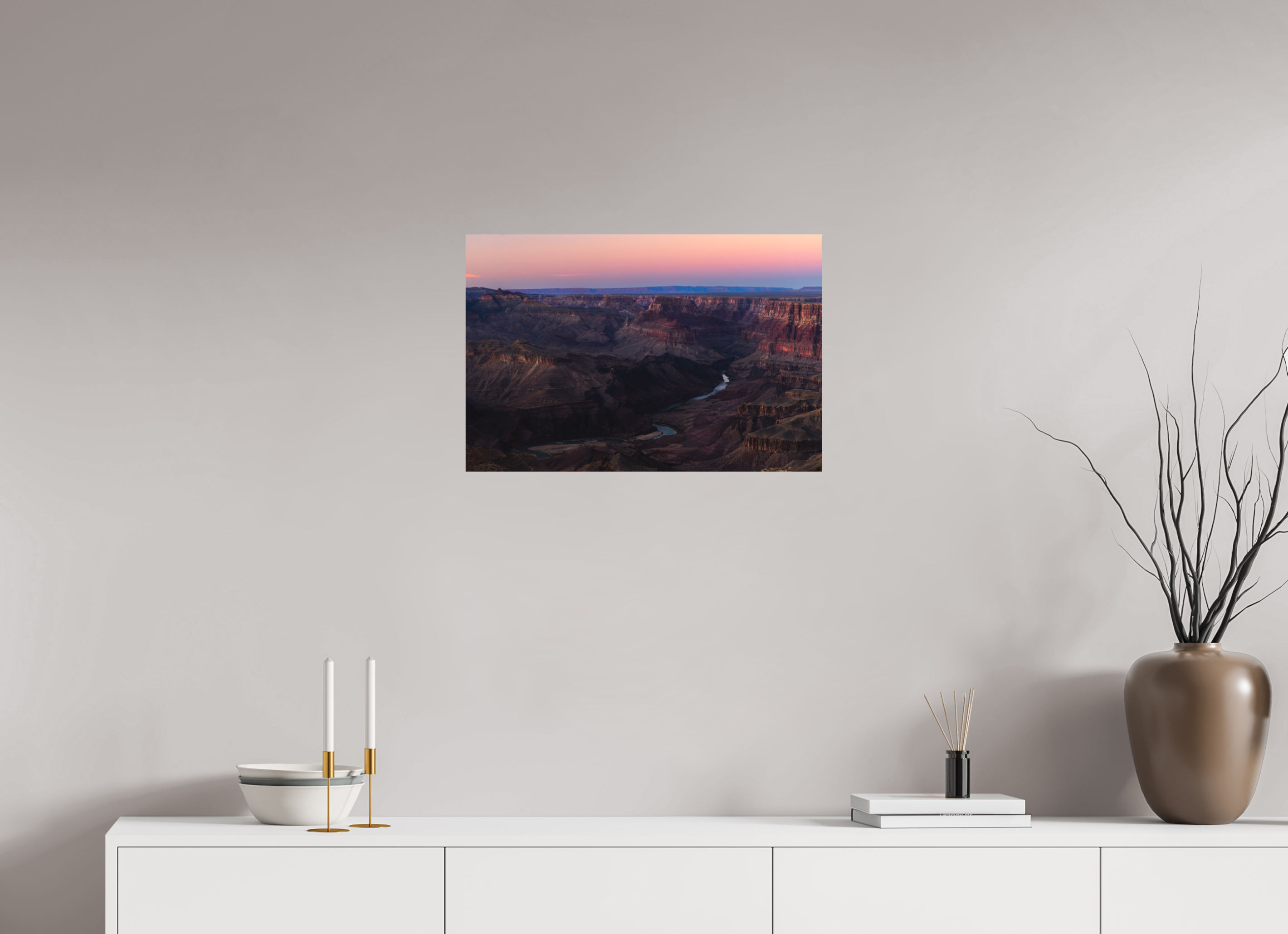 24 x 16″, Metal Grand Canyon River View – Layered Rock Formations Fine Art Print