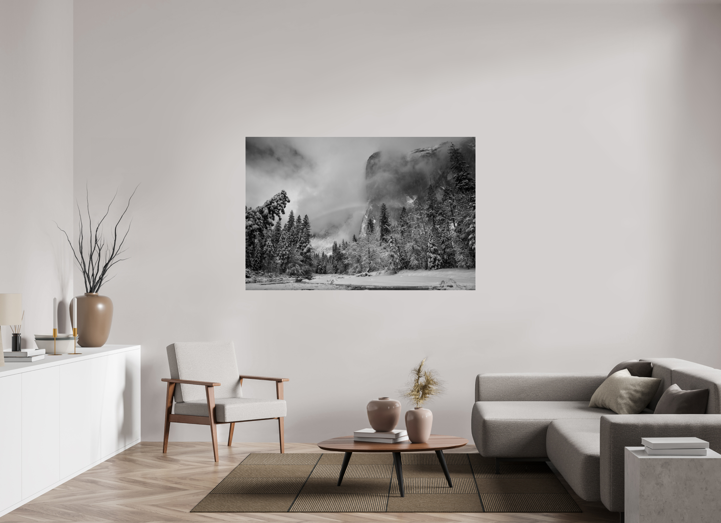 66 x 44″, acrylic Winter Rainbow, El Capitan