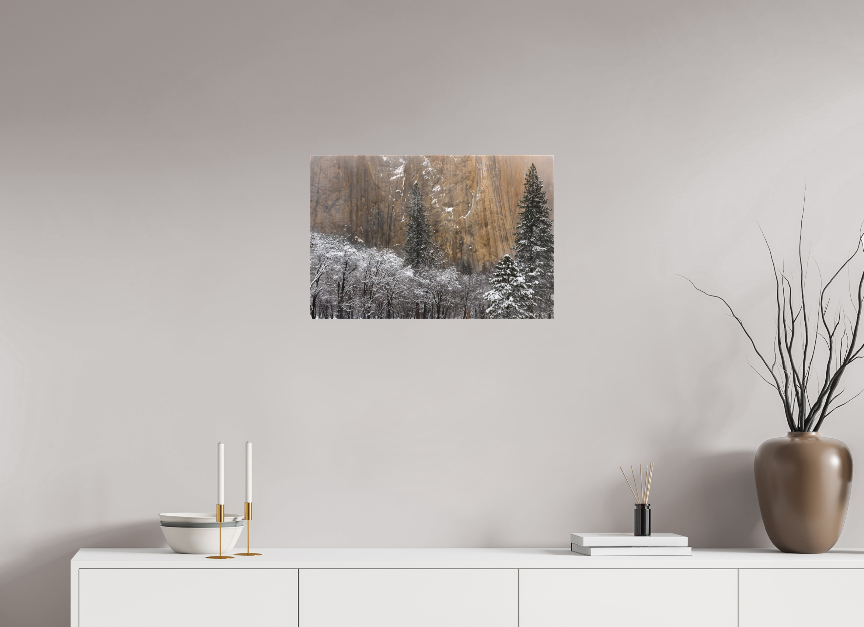 24 x 16″, Canvas El Capitan in Winter, Close