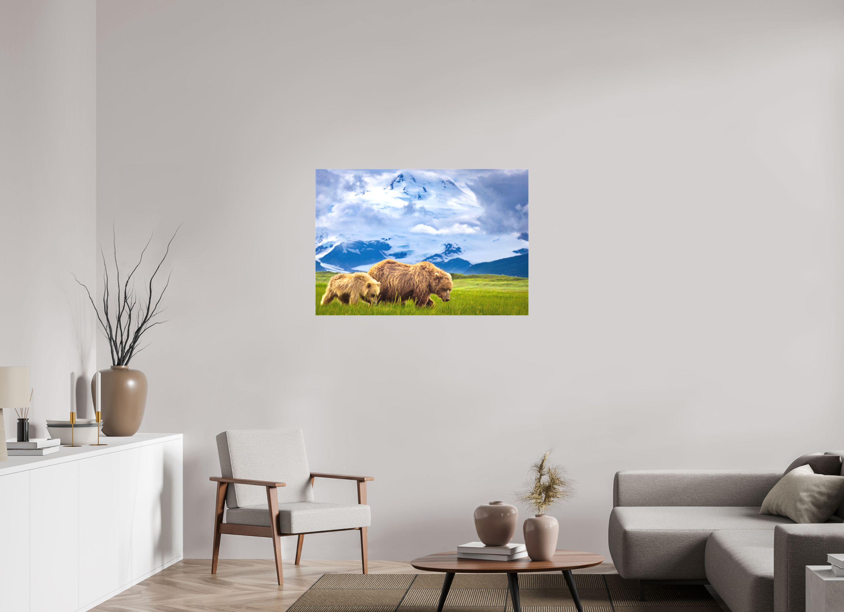 40.9 x 28″, Canvas Coastal Bears