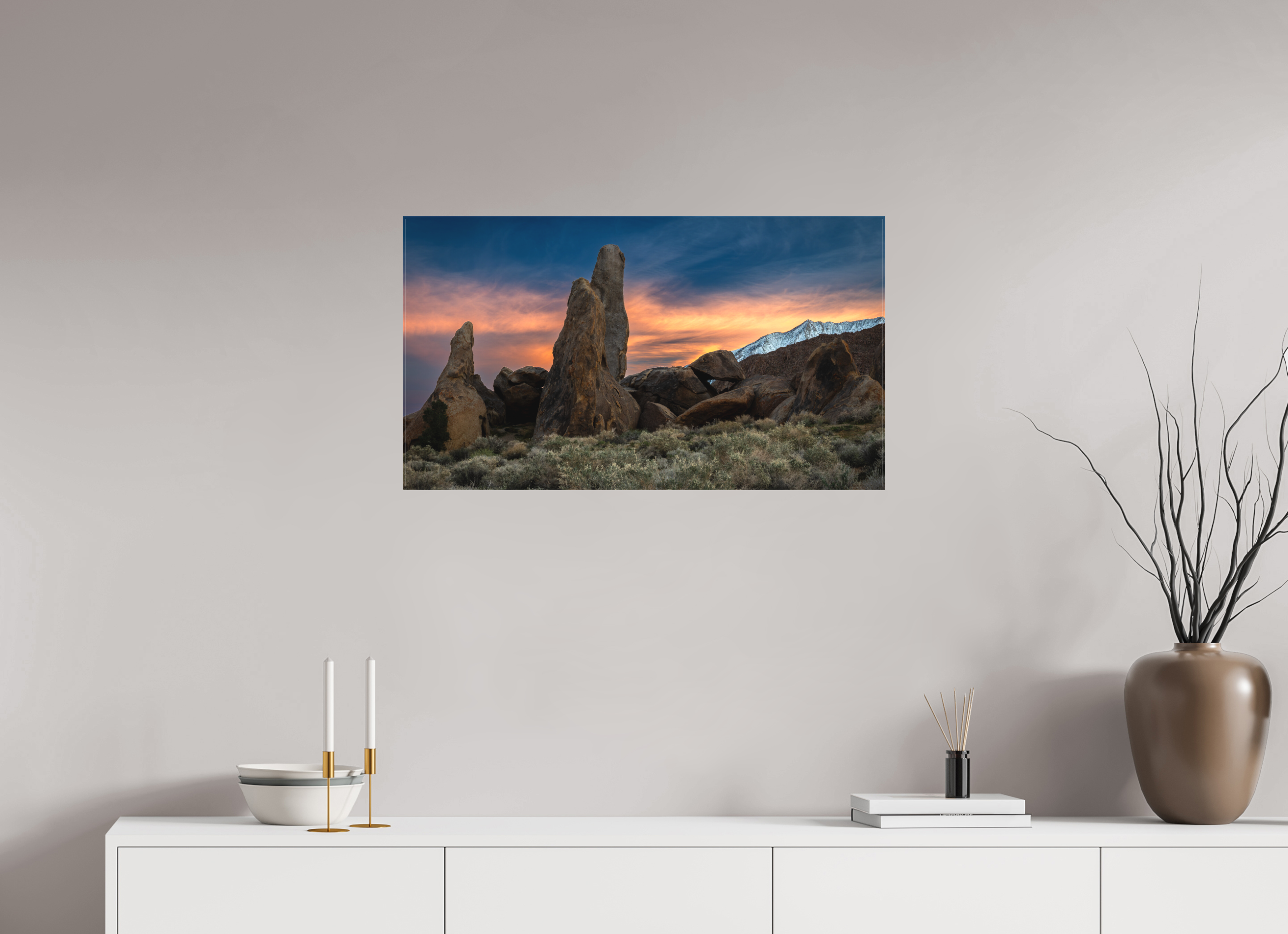 32 x 18″, Canvas Shark Fin Sunset, Alabama Hills