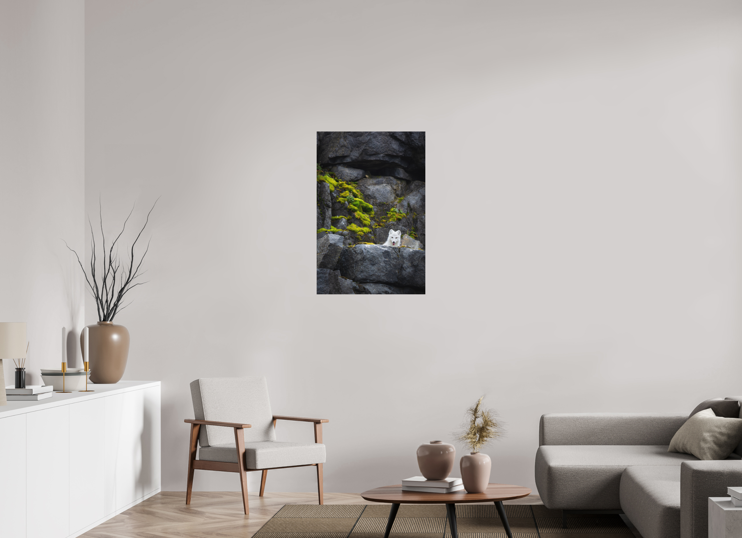 24 x 36″, Metal WHITE FOX