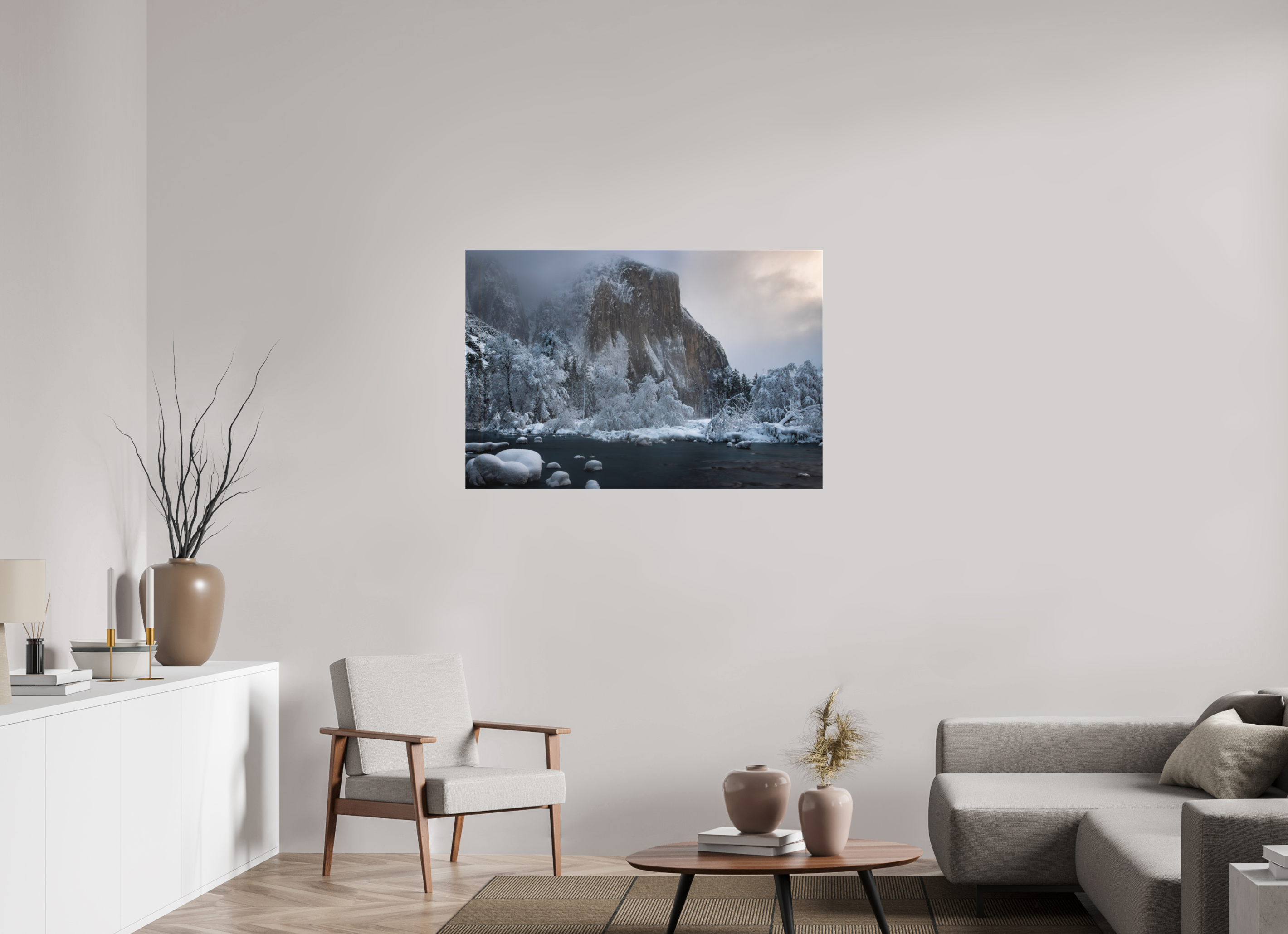 45 x 30″, Canvas El Capitan in Ice and Shadow