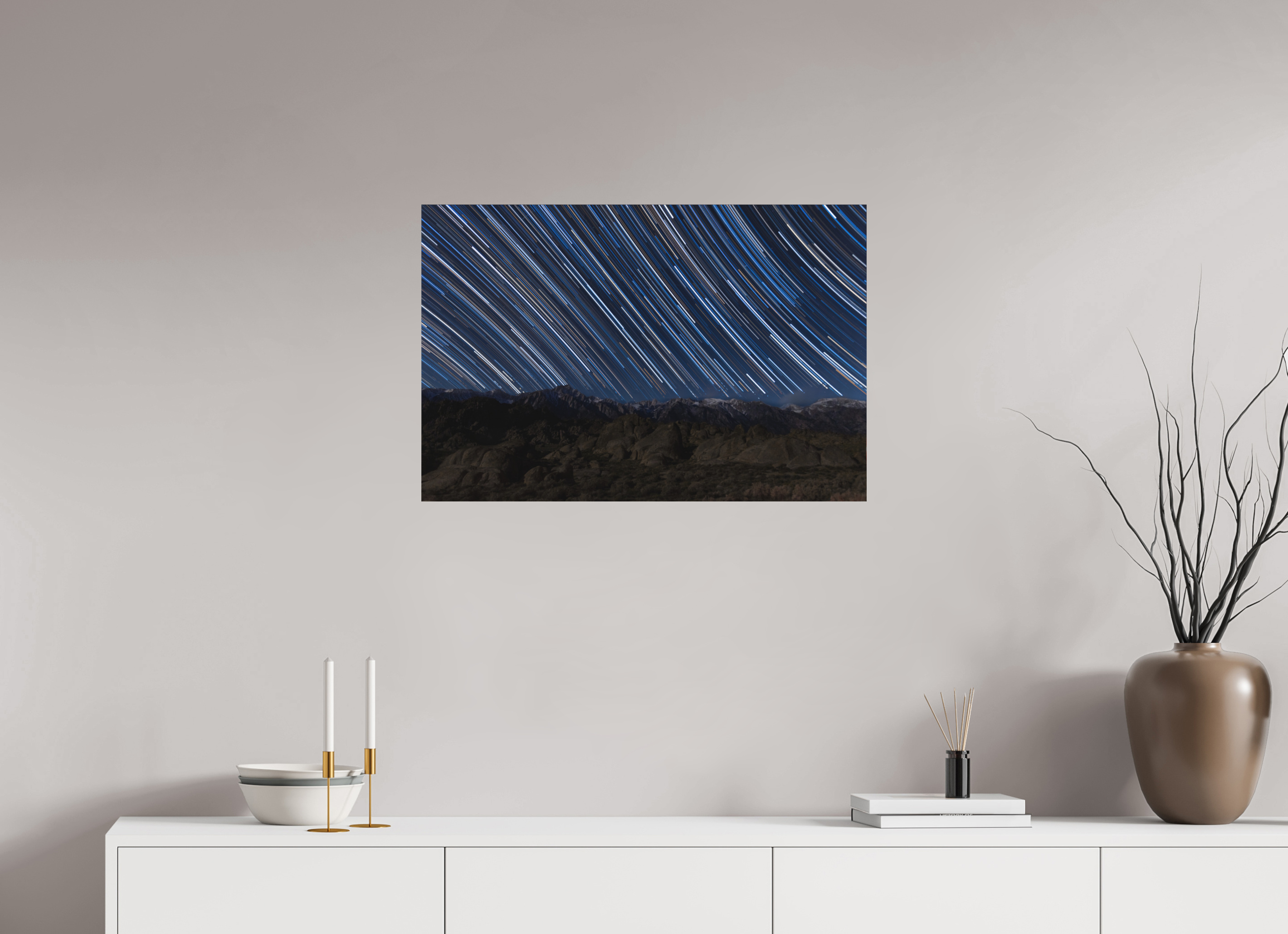 30 x 20″, Metal STAR TRAILS