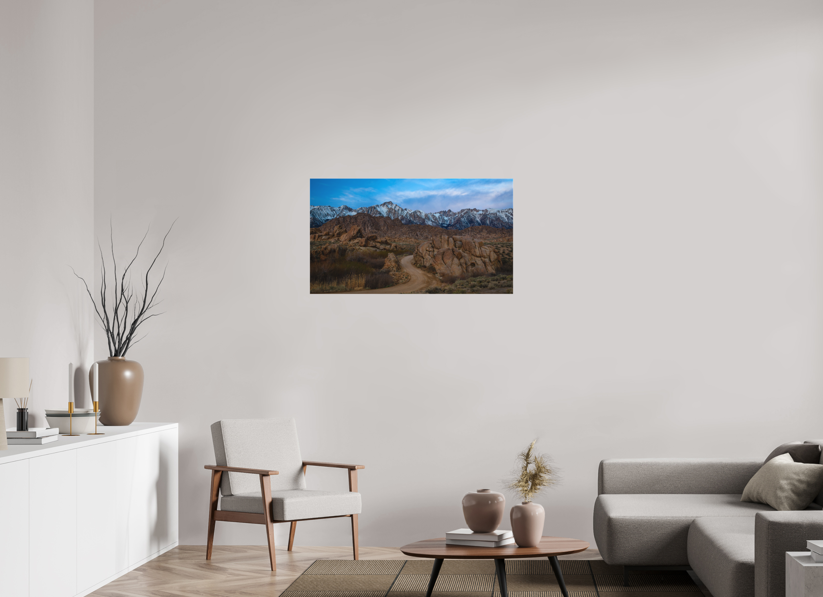 40 x 22.5″, Canvas Desert Road to the Sierra
