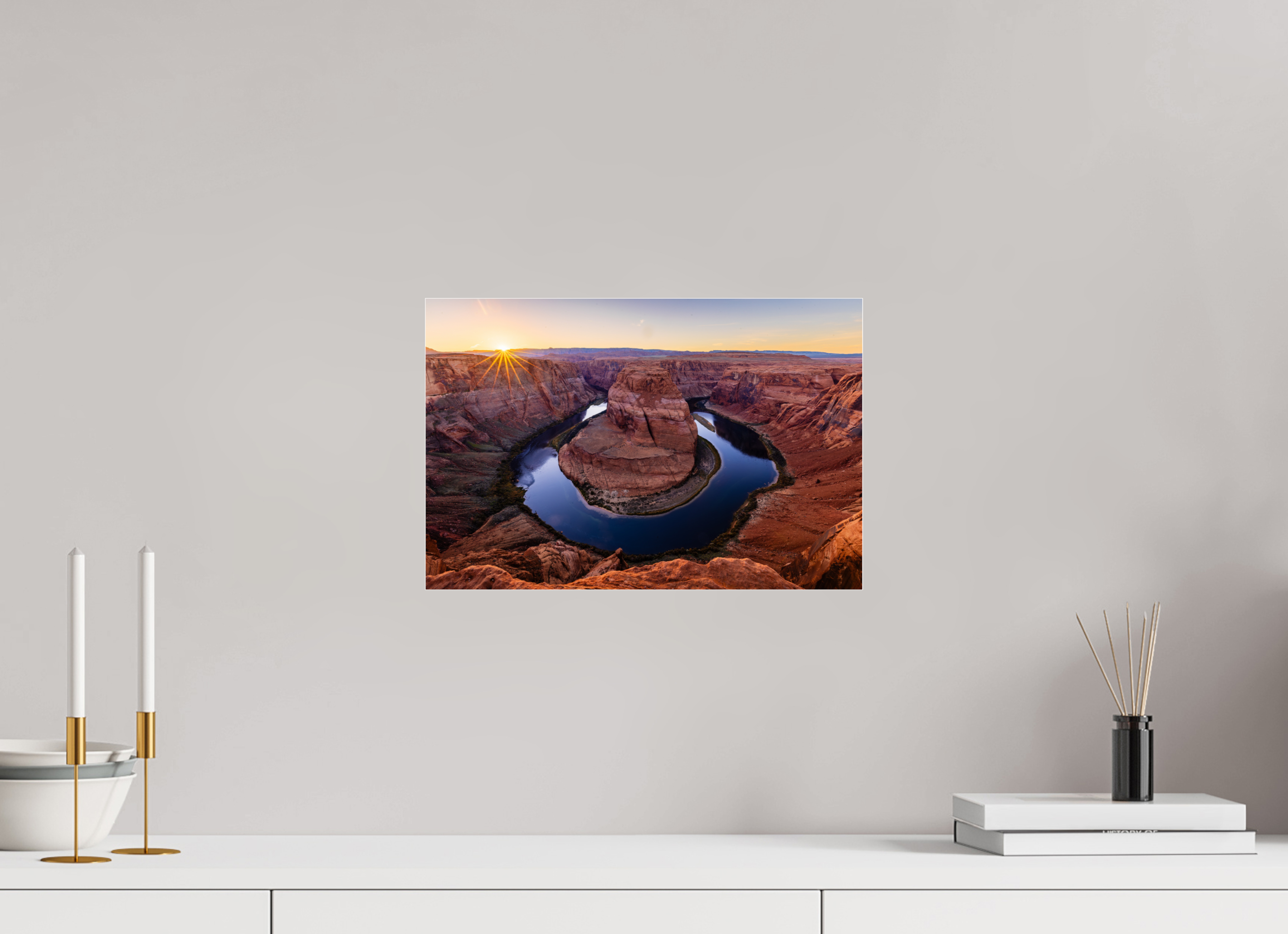 15 x 10″, Photo Print Under Acrylic Glass Horseshoe Bend at Sunset — Colorado River, Page, Arizona