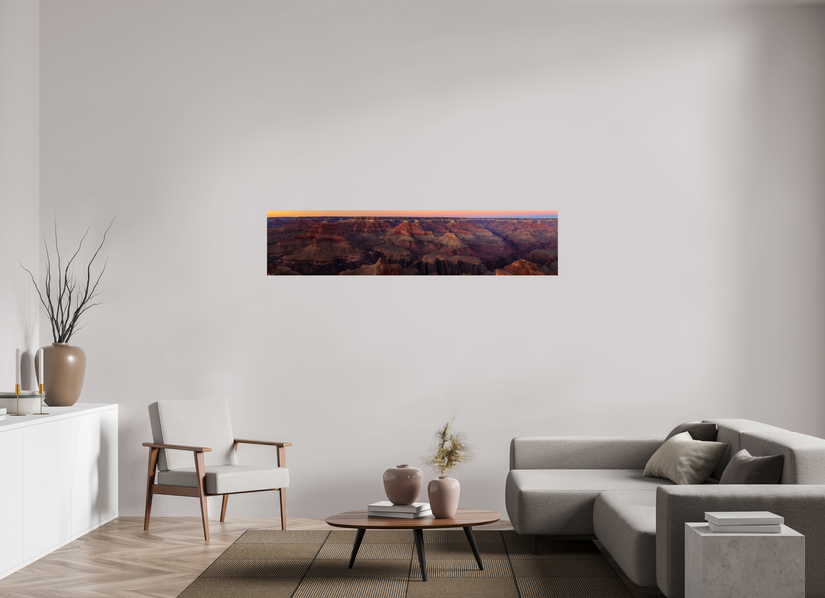 71.3 x 16″, Fine Art prints Grand Canyon Panorama – Wide Format Sunset Photography Print