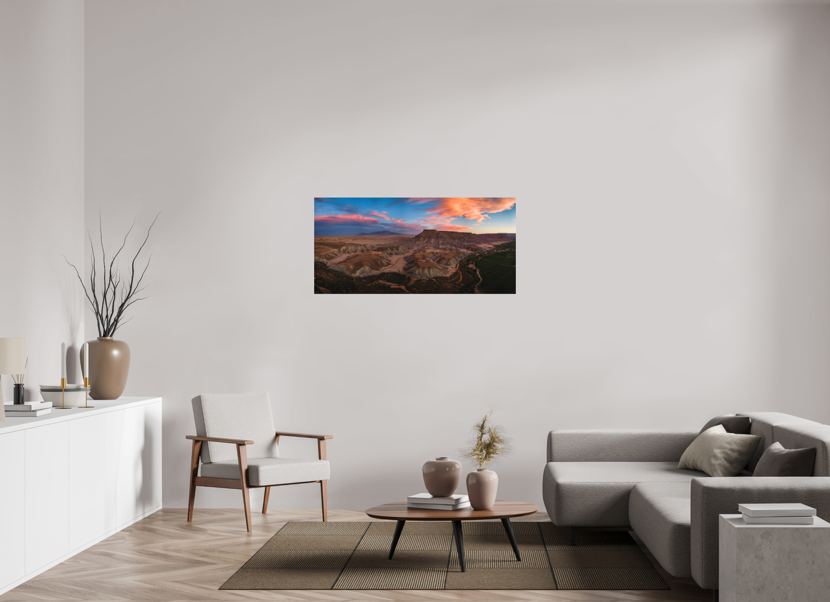 50.2 x 24″, Metal Last Light of the Badlands