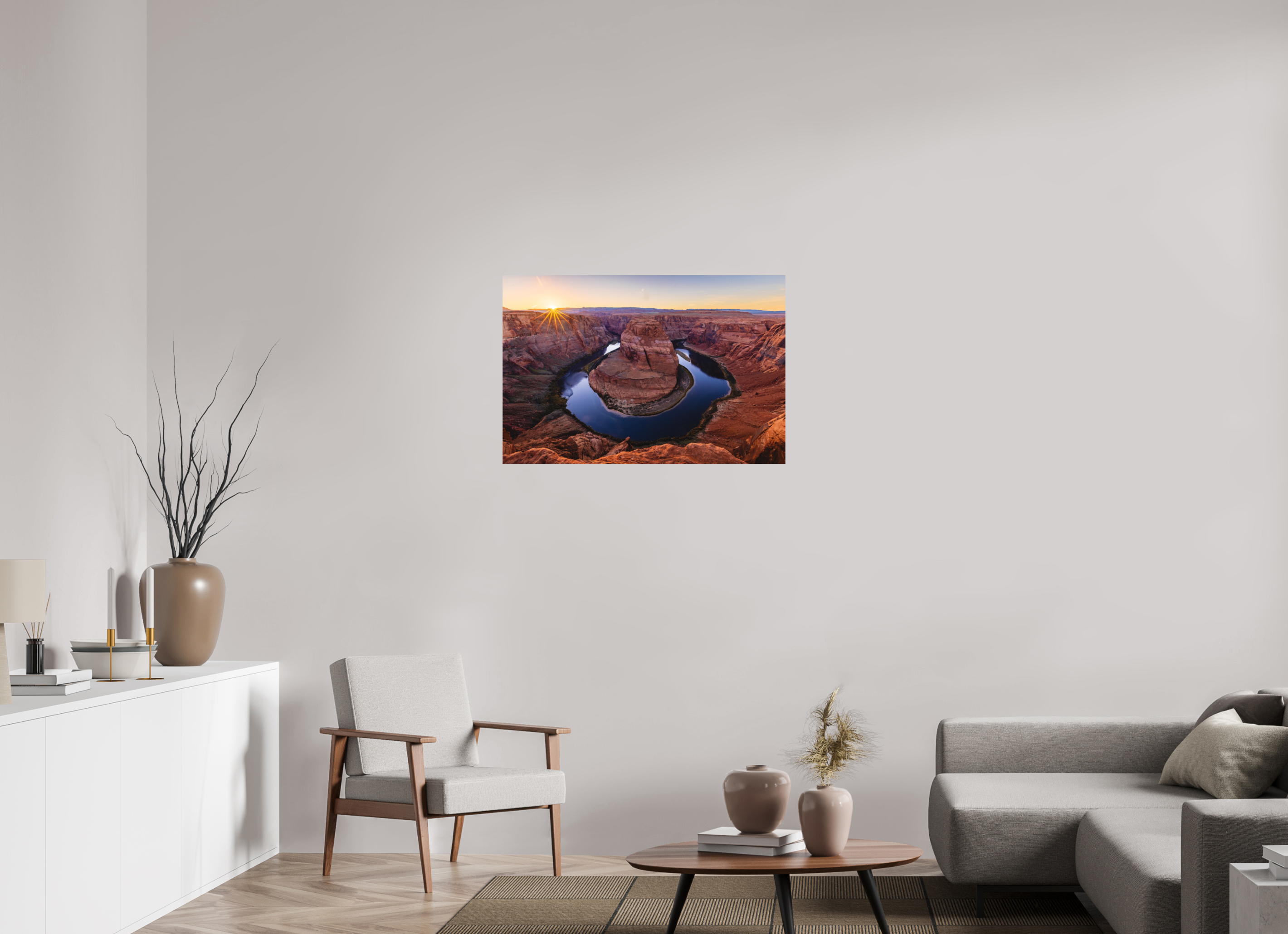 36 x 24″, Metal Horseshoe Bend at Sunset — Colorado River, Page, Arizona